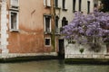 Colorful facades of old medieval and historical houses along Grand Canal in Venice, Italy. Venice is situated across a group of 11 Royalty Free Stock Photo