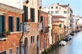 Colorful facades of old medieval houses in Venice Royalty Free Stock Photo