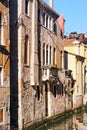 Colorful facades of old medieval houses in Venice Royalty Free Stock Photo