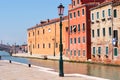 Colorful facades of old medieval houses in Venice. Royalty Free Stock Photo