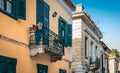 Facades of traditional houses in Athens, Greece. Royalty Free Stock Photo