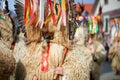 Colorful face of Kurent, Slovenian traditional mask, carnival time Royalty Free Stock Photo