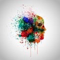 Colorful face made by spilled paint, vector illustration Royalty Free Stock Photo