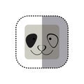 colorful face sticker of panda face in square frame
