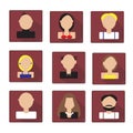 Colorful Faces Icons Set in Flat Style Royalty Free Stock Photo