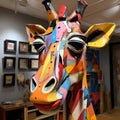 Colorful Faces: A Sculpture Giraffe Inspired By Patrick Brown And John Larriva