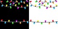 Colorful fairy light set. Christmas lights string. Holiday festive xmas decoration. Lightbulb glowing garland. Rainbow color. Royalty Free Stock Photo