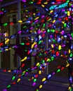 Colorful Fairy Lights, Christmas Decoration at a Restaurant in Montpellier, Vermont, USA