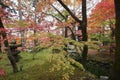 Colorful fall color leaves in Eikando Zenrinji gardens in Kyoto, Japan Royalty Free Stock Photo
