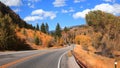 Colorful fall foliage by scenic by way 133 in rural Colorado