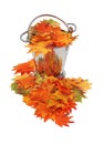 Colorful Fall Leaves In Ice Bucket