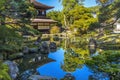 Colorful Fall Water Reflection Ginkakuji Silver Pavilion Temple Kyoto Japan Royalty Free Stock Photo