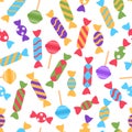 Colorful falling candy seamless pattern