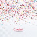 Colorful falling confetti background design