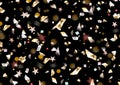 Colorful falling confetti on black background Royalty Free Stock Photo