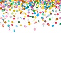 Colorful Falling Confetti on White Background - Chads Backdrop Royalty Free Stock Photo