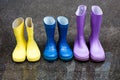 Colorful family boots Royalty Free Stock Photo