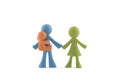 Colorful family figurines on white background