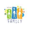 Colorful family logo design with abstract people Royalty Free Stock Photo