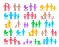 Colorful family pictograms