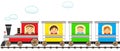 Colorful family train in railroad