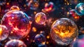 Colorful fantasy bubbles in space