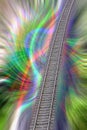 Colorful fantasy railroad Royalty Free Stock Photo