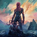 Colorful Fantasy Realism: The Post-impressionism Minimalism Of Kraken Humanoid
