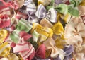 Colorful farfalle