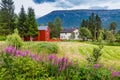 Colorful farm in Oppdal, Norway