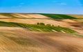 Colorful Farmfields in Coutryside. Farmland and Fields at Rolling Hills Royalty Free Stock Photo