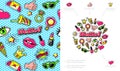 Colorful Fashion Patches Composition