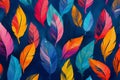Colorful feather patterns create vibrant background with artistic flair and depth