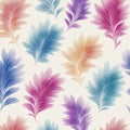 Colorful Feather Patterns on Soft Cream Background for Design Use Royalty Free Stock Photo