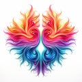 Vibrant Colored Phoenix Wings: Fluid Organic Forms Vector Illustration