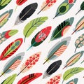 Colorful feathers pattern