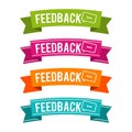 Colorful Feedback ribbons on white background