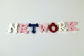 The word Network formed with colorful felt letters Royalty Free Stock Photo
