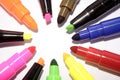 Colorful felt markers Royalty Free Stock Photo
