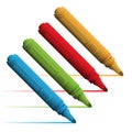 A set of colored markers isolated on a white background. Vector illustration. Royalty Free Stock Photo
