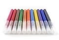 Colorful felt-tip markers (pen) over white Royalty Free Stock Photo