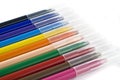 Colorful felt-tip pens (markers) over white Royalty Free Stock Photo