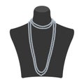 Colorful female mannequin with necklace jewelry bust vector black neck model with collar of pearls