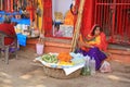 Colorful Female Vendor In Varanasi, India