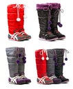 Colorful female winter boots