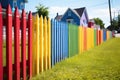 colorful fence posts in various bright hues