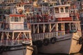 Colorful ferries near the Gateway to India Royalty Free Stock Photo