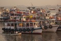 Colorful ferries near the Gateway to India Royalty Free Stock Photo