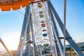 Colorful ferris wheel of the amusement park in the blue sky background Royalty Free Stock Photo