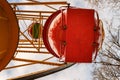 Colorful Ferris wheel in the autumn park. Royalty Free Stock Photo